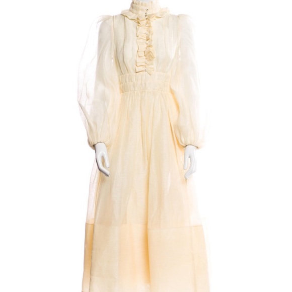 ZIMMERMANN CREAM BOTANICA RUFFLED GOWN - SIZE 1 - Picture 3 of 13